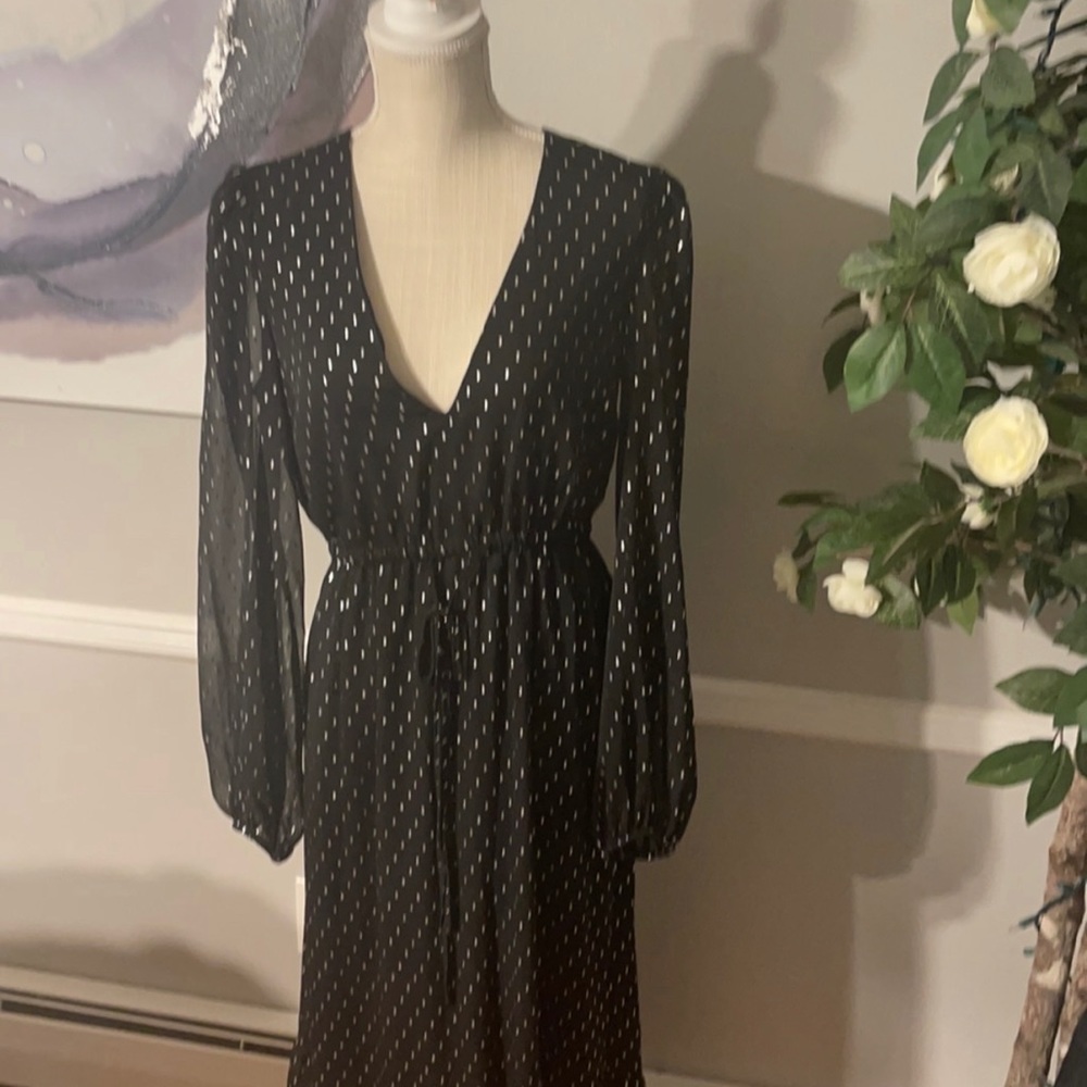 Bar III Metallic-Print Maxi Dress